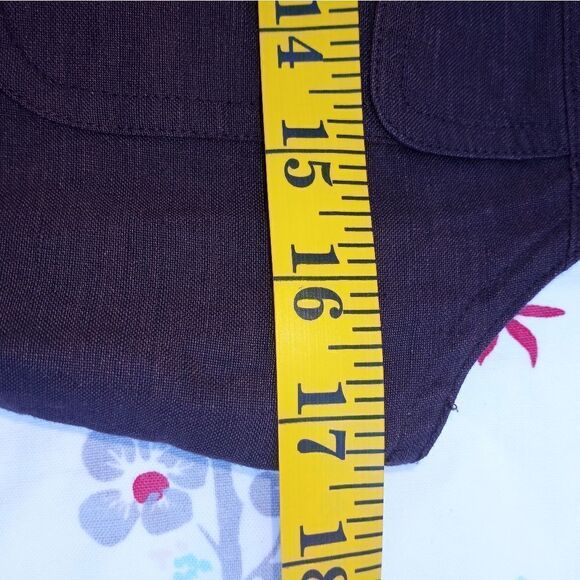 Evan Picone Women's Dress sz 6 Linen Blend Brown Sleeveless Pockets Button Down. - Picture 4 of 10